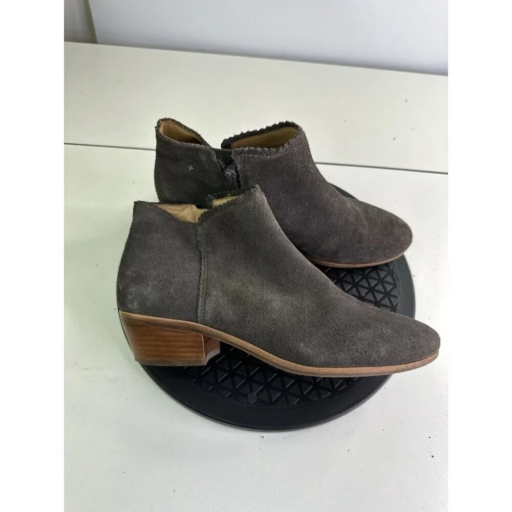 Jack Rogers Suede Slip On Ankle Booties - Gray - Size 8 M